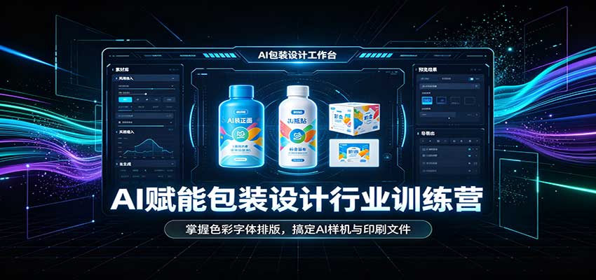 AI赋能包装设计行业训练营：掌握色彩字体排版，搞定AI样机与印刷文件-邪修侠 - 演示