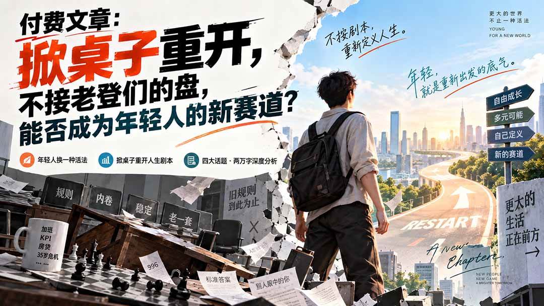 （20557期）付费文章：掀桌子重开，不接老登们的盘，能否成为年轻人的新赛道？