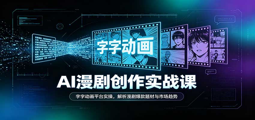 AI漫剧创作实战课：字字动画平台实操，解析漫剧爆款题材与市场趋势-邪修侠 - 演示