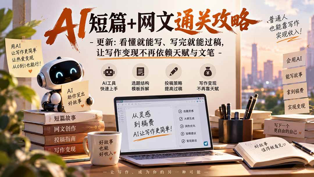 （20578期）AI短篇+网文通关攻略-更新0921：看懂就能写、写完就能过稿，让写作变现不再依赖天赋与文笔-邪修侠 - 演示
