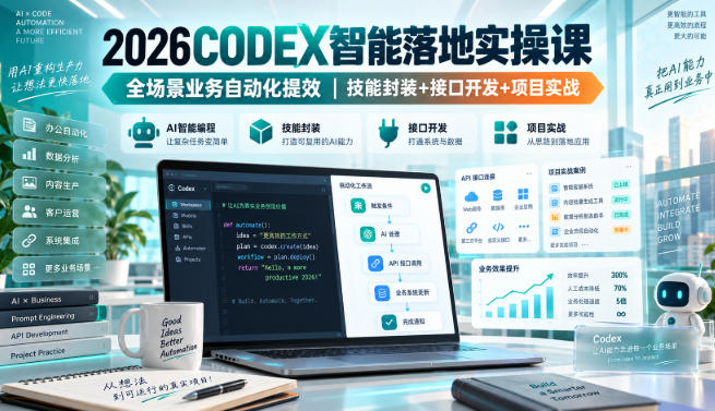 2026Codex智能落地实操课，全场景业务自动化提效，技能封装+接口开发+项目实战-邪修侠 - 演示