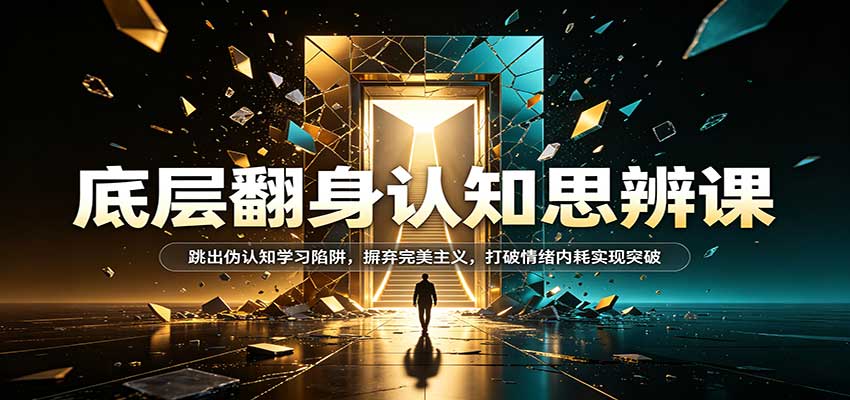 底层翻身认知思辨课：跳出伪认知学习陷阱，摒弃完美主义，打破情绪内耗实现突破-邪修侠 - 演示