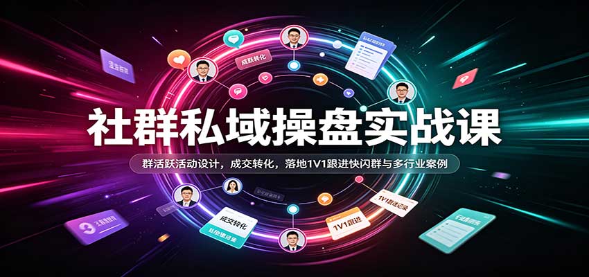 社群私域操盘实战课：群活跃活动设计，成交转化，落地1V1跟进快闪群与多行业案例-怪兽网创俱乐部