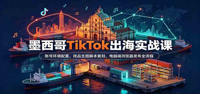 墨西哥TikTok出海实战课:账号环境配置,找品生图脚本复刻,电脑端浏览器发布全流程-邪修侠 - 演示