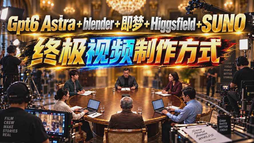 （20588期）GPT-6 Astra+Blender+即梦+Higgsfield+Suno=终极视频制作方式（无水印）-多课资源站