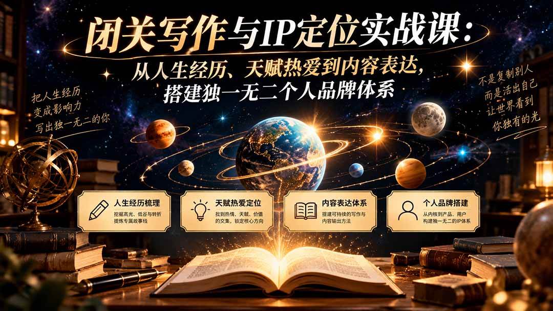 （20634期）闭关写作与IP定位实战课：从人生经历、天赋热爱到内容表达，搭建独一无二个人品牌体系-邪修侠 - 演示