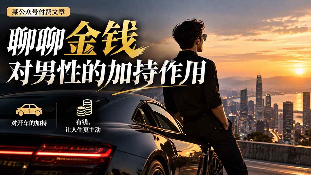 （20627期）【无水印】某公众号付费文章：聊聊金钱对男性的加持作用-网创百晓生