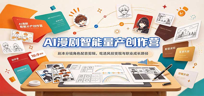 AI漫剧智能量产创作营：剧本分镜角色配音剪辑，吃透风控变现与职业成长路径-邪修侠 - 演示