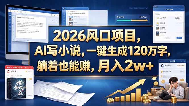 (20653期)2026 风口项目,AI 写小说,一键生成 120 万字,躺着也能赚,月入 2w +-邪修侠 - 演示