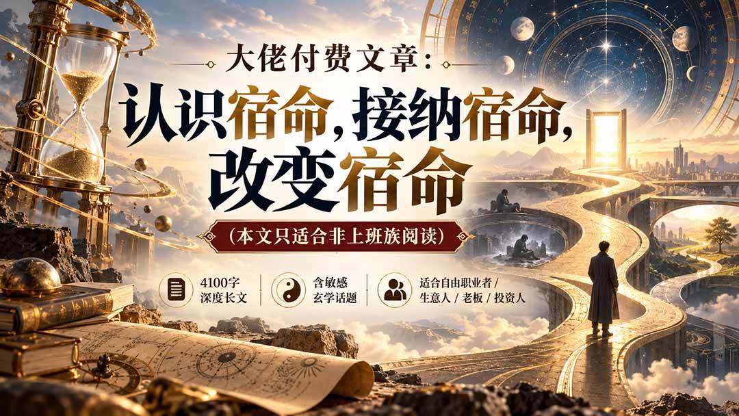 （20673期）【无水印】大佬付费文章：认识宿命，接纳宿命，改变宿命（本文只适合非上班族阅读）