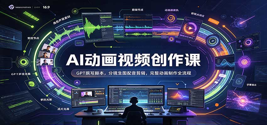 AI动画视频创作课:GPT撰写脚本,分镜生图配音剪辑,完整动画制作全流程-邪修侠 - 演示