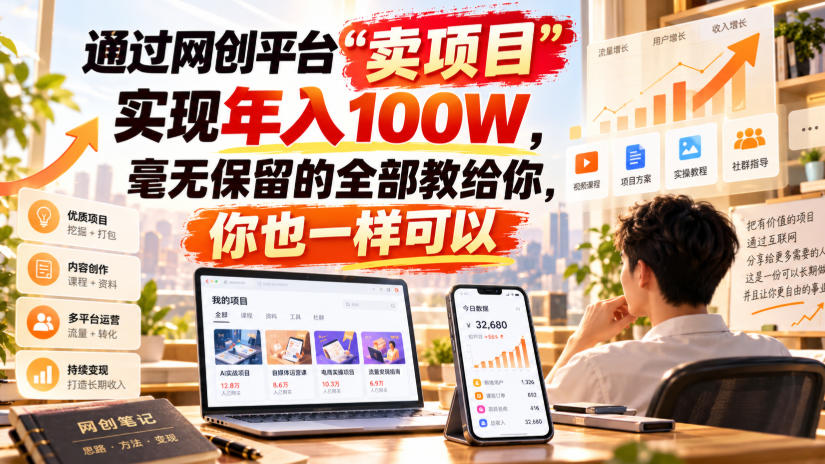 通过网创平台“卖项目”实现年入100W，毫无保留的全部教给你，你也一样可以！【揭秘】-邪修侠 - 演示