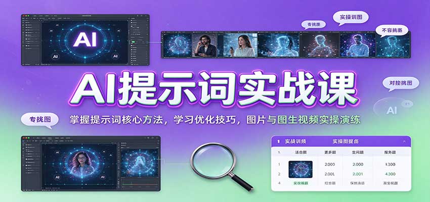 AI提示词实战课：掌握提示词核心方法，学习优化技巧，图片与图生视频实操演练-邪修侠 - 演示