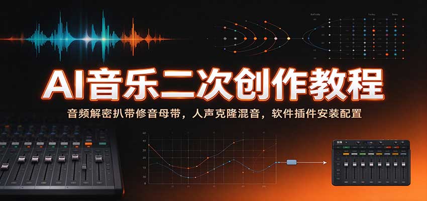 AI音乐二次创作教程：音频解密扒带修音母带，人声克隆混音，软件插件安装配置-怪兽网创俱乐部