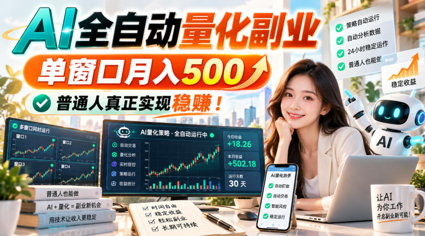 AI全自动量化副业,单窗口月入500,普通人真正实现稳賺!【揭秘】-邪修侠 - 演示