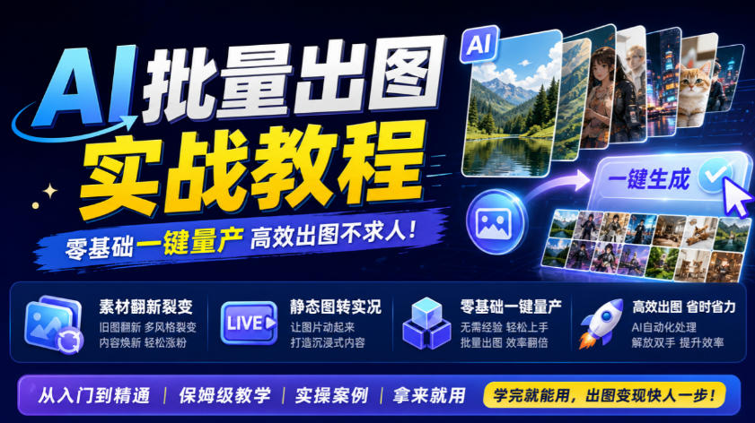 AI批量出图实战教程，素材翻新裂变，静态图转实况，零基础一键量产-邪修侠 - 演示