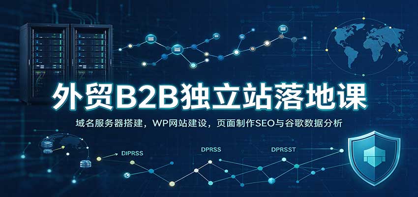 外贸B2B独立站落地课：域名服务器搭建，WP网站建设，页面制作SEO与谷歌数据分析-怪兽网创俱乐部