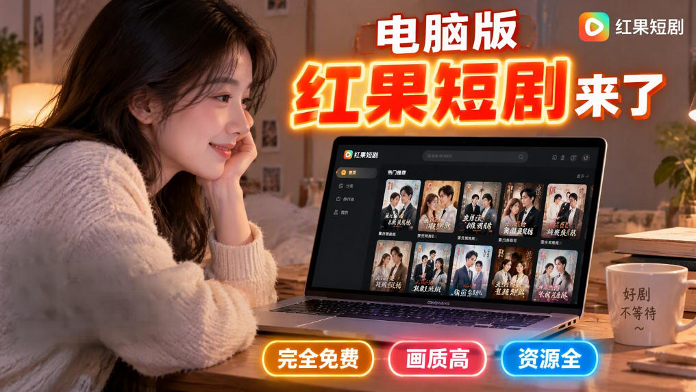 手机看短剧费眼？电脑版红果短剧来了，完全免费、画质高、资源全-网创百晓生