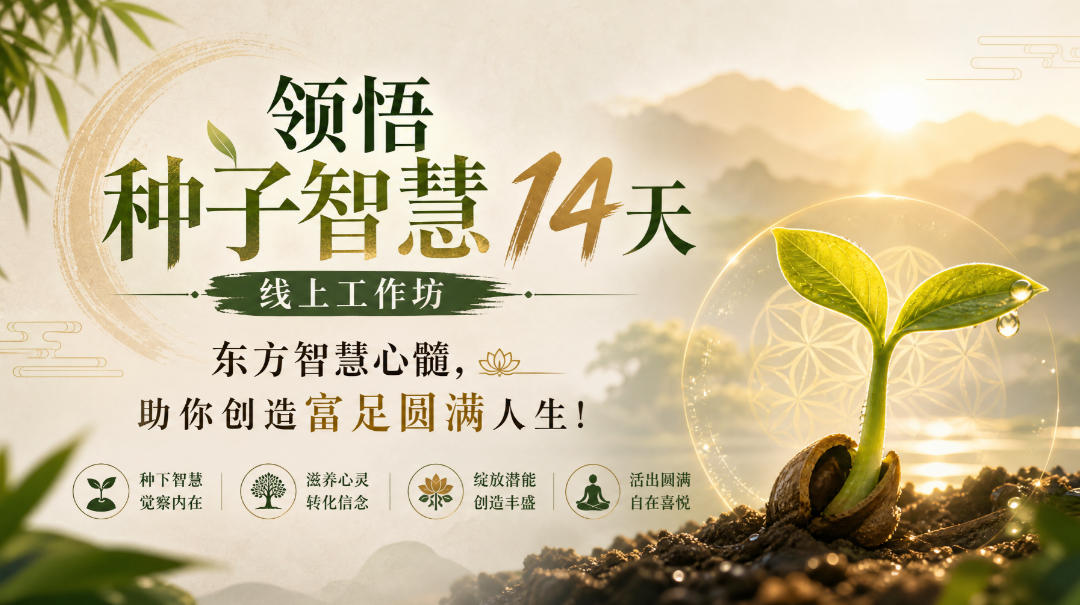 鹿大米领悟种子智慧14天线上工作坊,东方智慧心髓,助你创造富足圆满人生!-邪修侠
