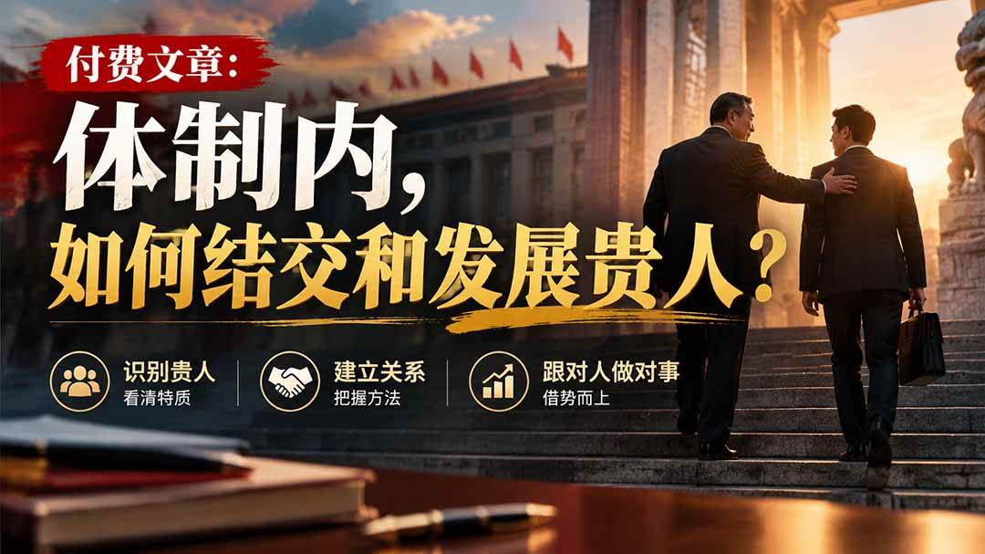 （20750期）【无水印】付费文章：体制内，如何结交和发展贵人?-网创百晓生