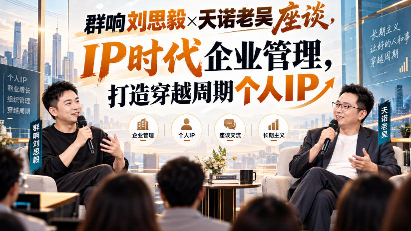 群响刘思毅×天诺老吴座谈,IP时代企业管理,打造穿越周期个人IP-邪修侠