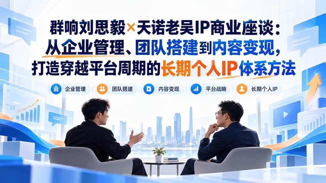 (20771期)群响刘思毅×天诺老吴IP商业座谈:从企业管理、团队搭建到内容变现,打造穿越平台周期的长期个人IP体系方法-邪修侠