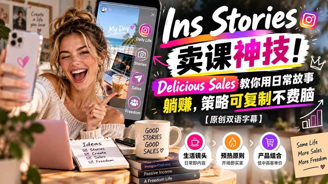 (20767期)Ins Stories 卖课神技!Delicious Sales 教你用日常故事躺赚,策略可复制不费脑【原创双语字幕】 (20767期)Ins Stories 卖课神技!Delicious Sales 教你用日常故事躺赚,策略可复制不费脑【原创双语字幕】