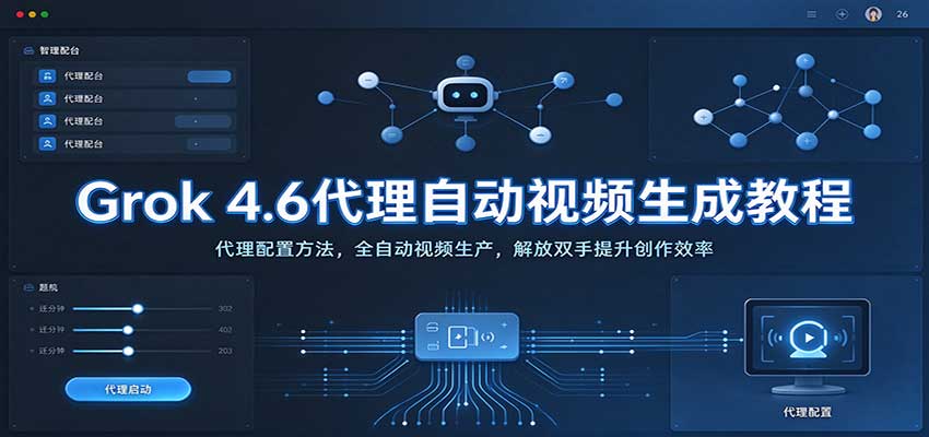 Grok 4.6代理自动视频生成教程:代理配置方法,全自动视频生产,解放双手提升创作效率-邪修侠