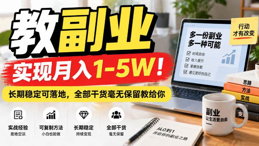 (20806期)“教副业”实现月入1-5W!长期稳定可落地,全部干货毫无保留教给你-邪修侠