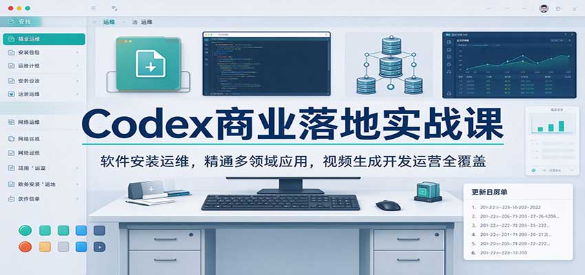 Codex商业落地实战课：软件安装运维，精通多领域应用，视频生成开发运营全覆盖-副业资源网