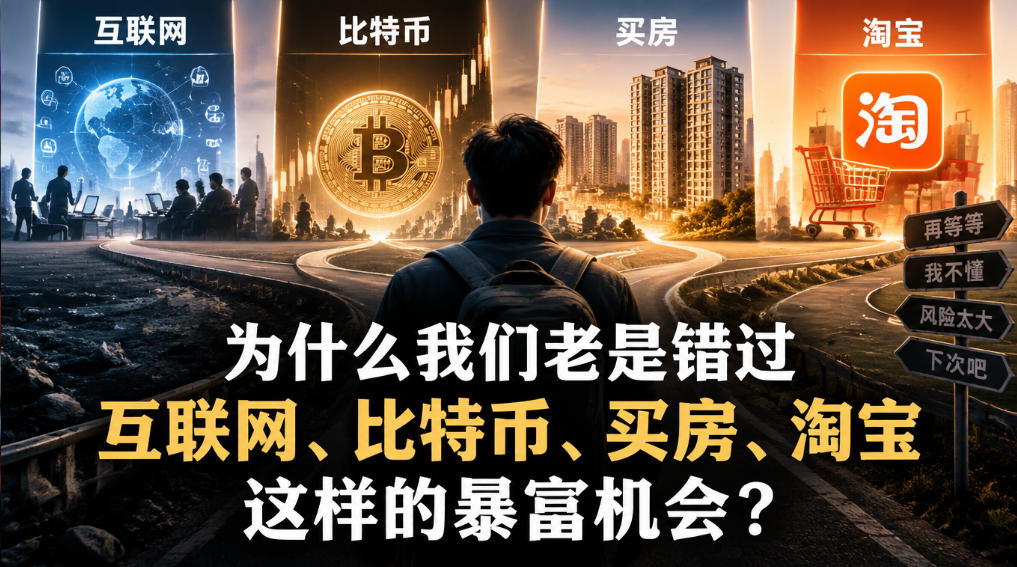 某社群付费文章：为什么我们老是错过互联网、比特币、买房、淘宝这样的暴富机会？-奇点库