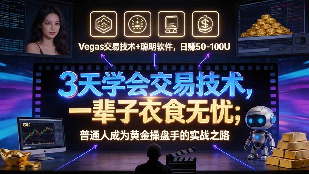 （20841期）“顺势而为交易系统”3天学会交易技术，聪明软件辅助，小白也能看懂趋势交易，日入30-100U,长期稳定-怪兽网创俱乐部