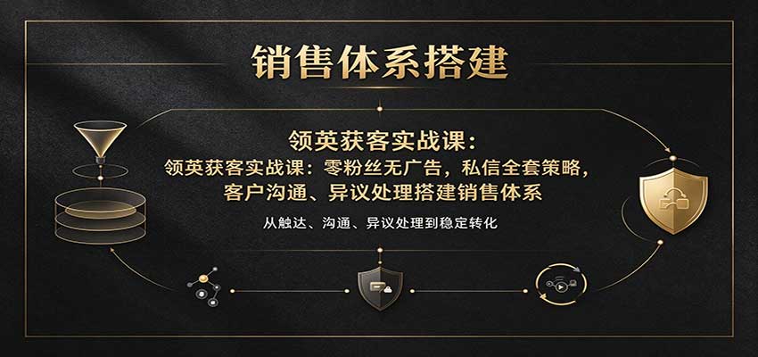 领英获客实战课：零粉丝无广告，私信全套策略，客户沟通、异议处理搭建销售体系-邪修侠