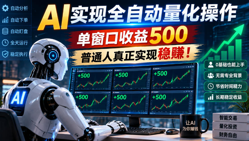 AI实现全自动量化操作,单窗口收益500,普通人真正实现稳賺!【揭秘】-邪修侠 - 演示