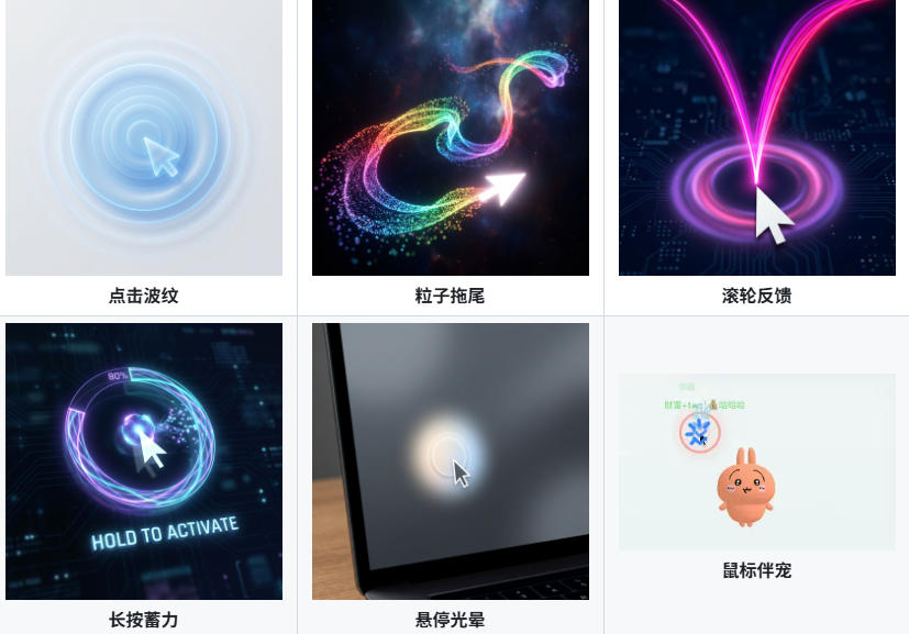 Github开源小工具,轻量、高性能的Windows桌面鼠标特效工具!多种主题可选,完全免费MFCMouseEffect