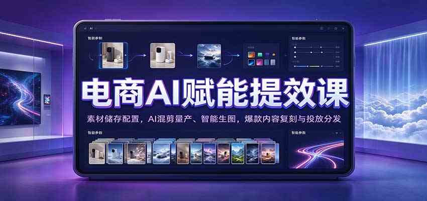 电商AI赋能提效课：素材储存配置，AI混剪量产、智能生图，爆款内容复刻与投放分发-邪修侠