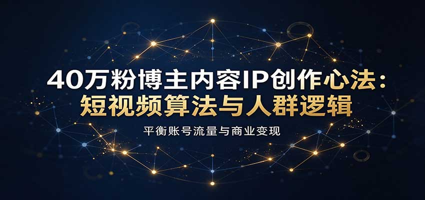 40万粉博主内容IP创作心法：短视频算法与人群逻辑，平衡账号流量与商业变现-邪修侠 - 演示