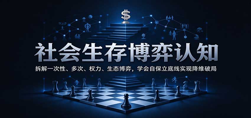 社会生存博弈认知：拆解一次性、多次、权力、生态博弈，学会自保立底线实现降维破局-怪兽网创俱乐部