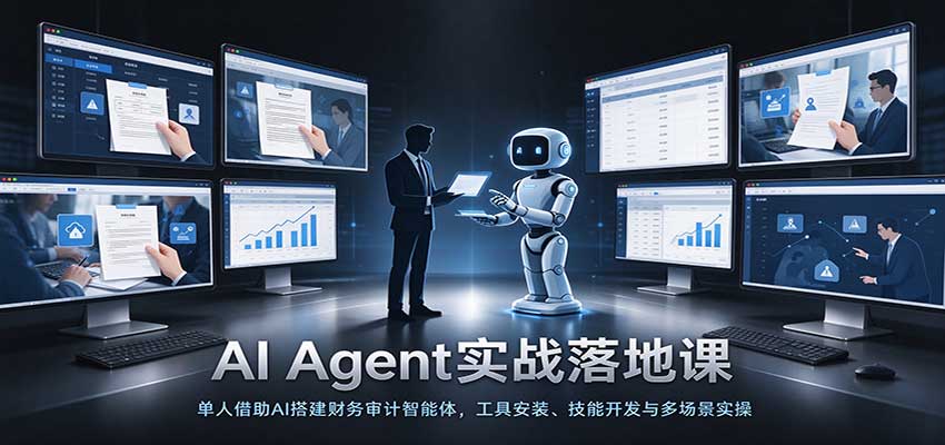 AI Agent实战落地课:单人借助AI搭建财务审计智能体,工具安装、技能开发与多场景实操-副业资源网