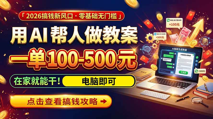 （20859期）AI教育爆火，用AI做单，一单一结，月搞2W+，附免费派单资源+免费工具！-邪修侠