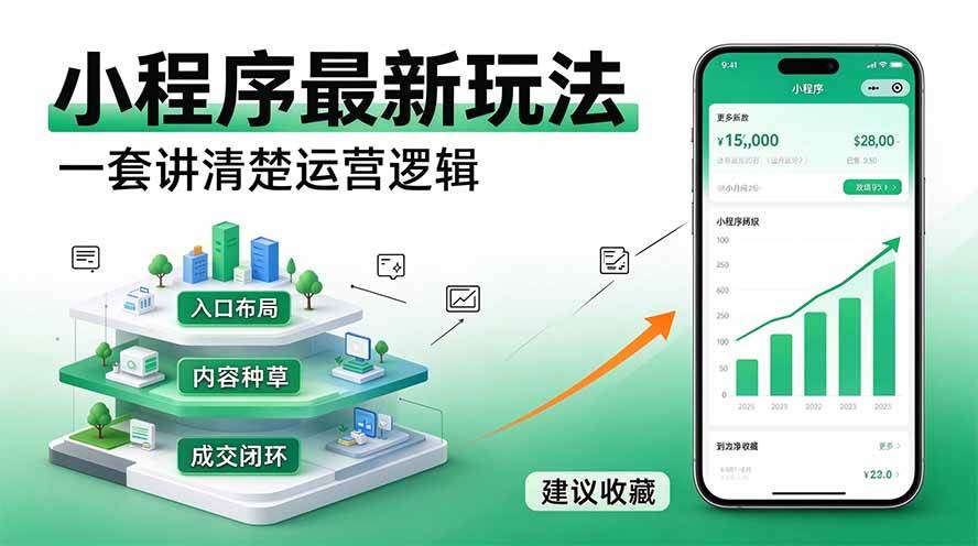 （20876期）微信小程序最新玩法 四种收益来源，单日收入400+-怪兽网创俱乐部