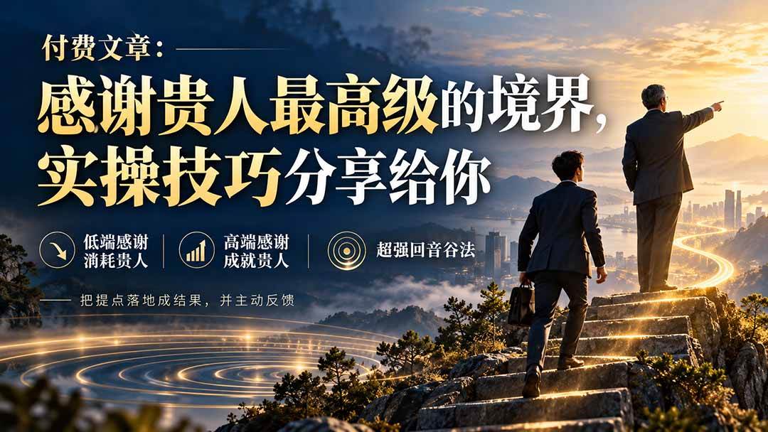 （20871期）付费文章：感谢贵人最高级的境界，实操技巧分享给你-怪兽网创俱乐部
