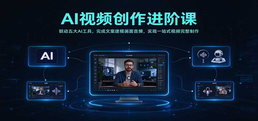 AI视频创作进阶课：联动五大AI工具，完成文案建模画面音频，实现一站式视频完整制作-邪修侠 - 演示