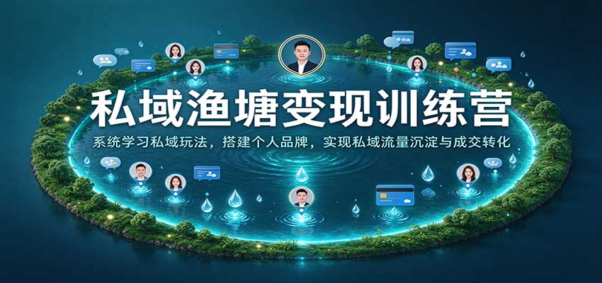 私域渔塘变现训练营：系统学习私域玩法，搭建个人品牌，实现私域流量沉淀与成交转化-邪修侠