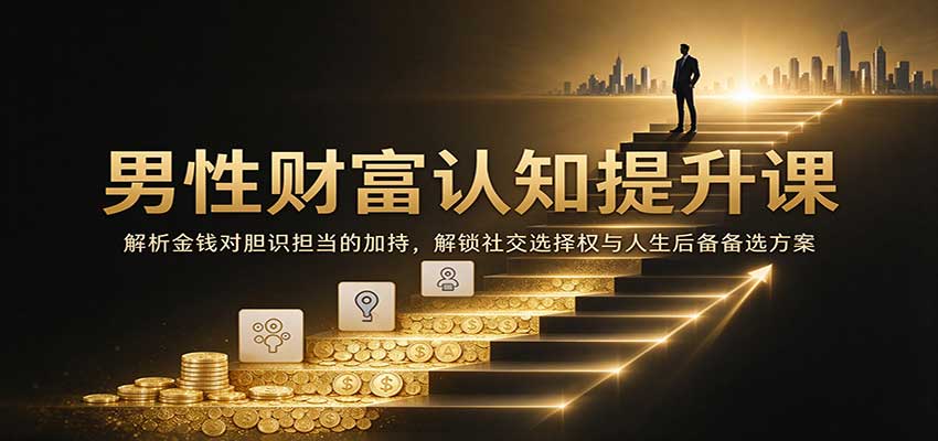 男性财富认知提升课:解析金钱对胆识担当的加持,解锁社交选择权与人生后备备选方案-邪修侠