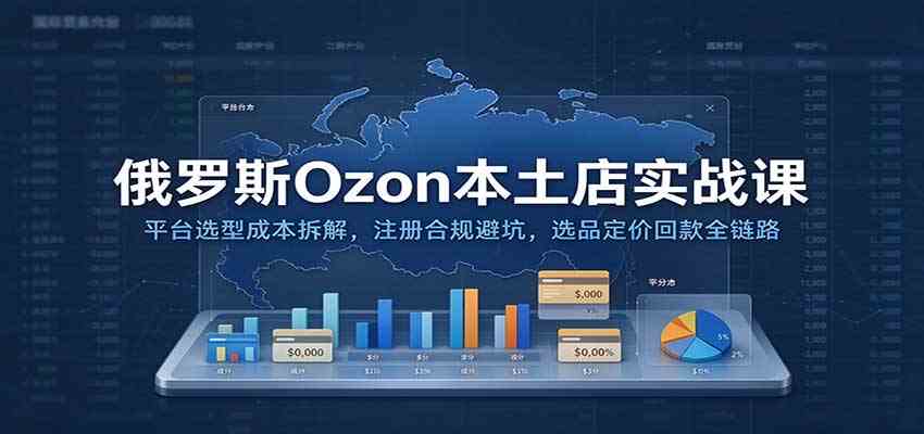 俄罗斯Ozon本土店实战课：平台选型成本拆解，注册合规避坑，选品定价回款全链路-怪兽网创俱乐部