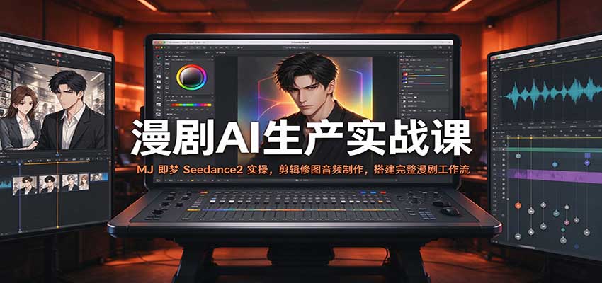 漫剧AI生产实战课：MJ 即梦 Seedance2 实操，剪辑修图音频制作，搭建完整漫剧工作流-怪兽网创俱乐部