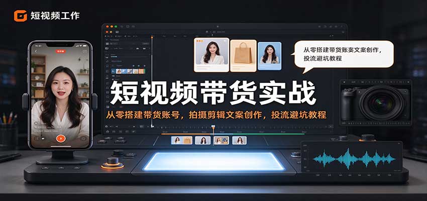 短视频带货实战：从零搭建带货账号，拍摄剪辑文案创作，投流避坑教程-邪修侠 - 演示