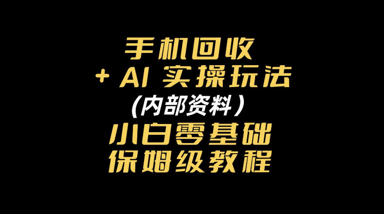 手机回收AI实操玩法+(内部资料)小白零基础保姆级教程-邪修侠 - 演示