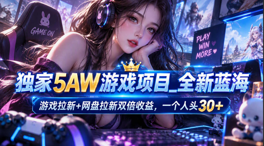 独家5AW游戏蓝海项目_游戏拉新+网盘拉新双倍收益，拉新一个30米-邪修侠 - 演示